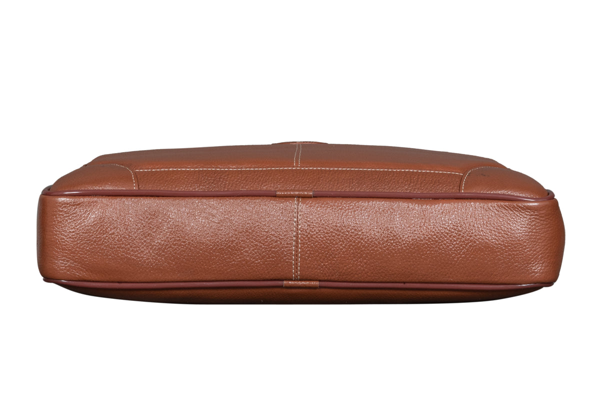 BRAND LEATHER Laptop Bag for Men - Genuine Leather Messenger Bag for Office - Fits up to 16 Inch Laptop -Brown Shoulder Bag with Multiple Compartments - Executive Leather Bag for Work and Travel