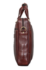 BRAND LEATHER Laptop Bag for Men - Genuine Leather Messenger Bag for Office - Fits up to 16 Inch Laptop -Brown Shoulder Bag with Multiple Compartments - Executive Leather Bag for Work and Travel
