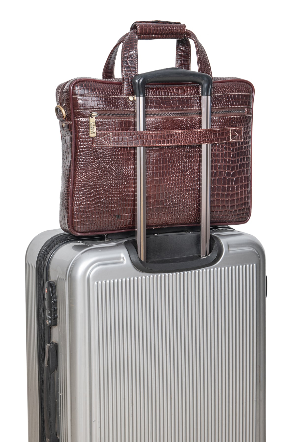 BRAND LEATHER Genuine Leather Laptop Bag for Men - Office Bag, Brown - Fits Up to 14/15.6/16 Inch Laptop/MacBook - Laptop Messenger Bag/Side Shoulder Bag with Adjustable Strap - 1 Year Warranty