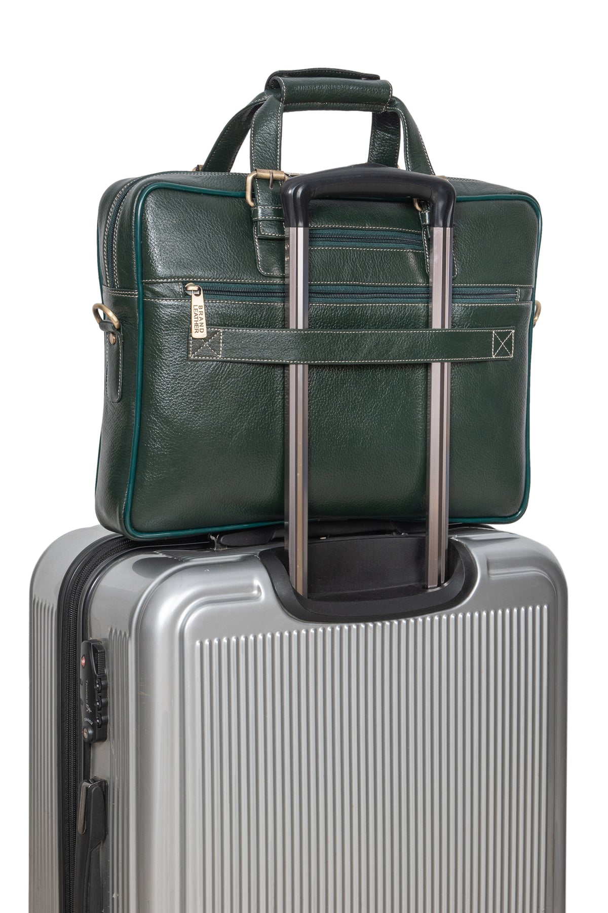 BRAND LEATHER Laptop Bag for Men - Genuine Leather Messenger Bag for Office - Fits up to 16 Inch Laptop -Brown Shoulder Bag with Multiple Compartments - Executive Leather Bag for Work and Travel