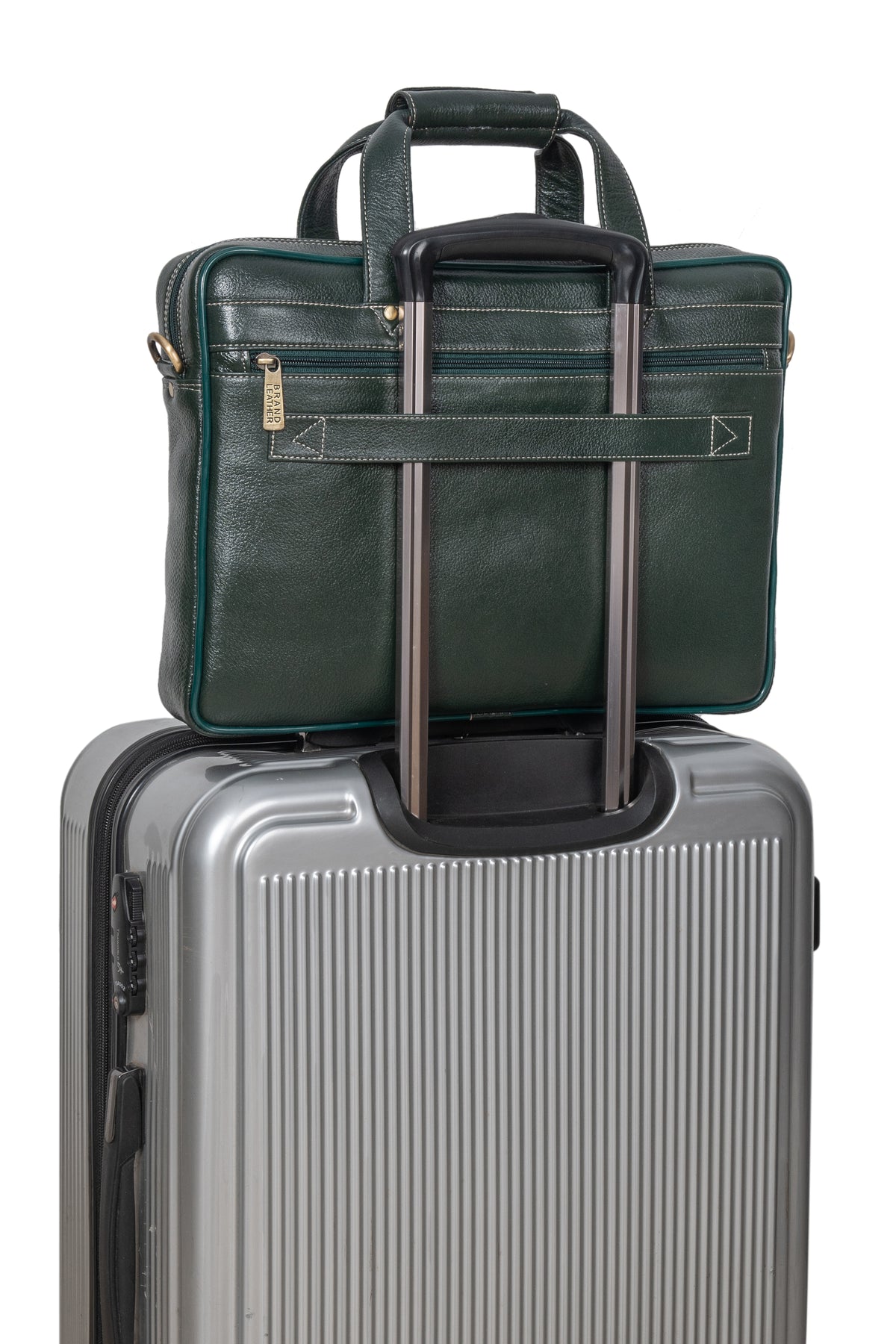 BRAND LEATHER Genuine Leather Laptop Bag for Men - Office Bag, Brown - Fits Up to 14/15.6/16 Inch Laptop/MacBook - Laptop Messenger Bag/Side Shoulder Bag with Adjustable Strap - 1 Year Warranty