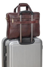 BRAND LEATHER Genuine Leather Laptop Bag for Men - Office Bag, Brown - Fits Up to 14/15.6/16 Inch Laptop/MacBook - Laptop Messenger Bag/Side Shoulder Bag with Adjustable Strap - 1 Year Warranty