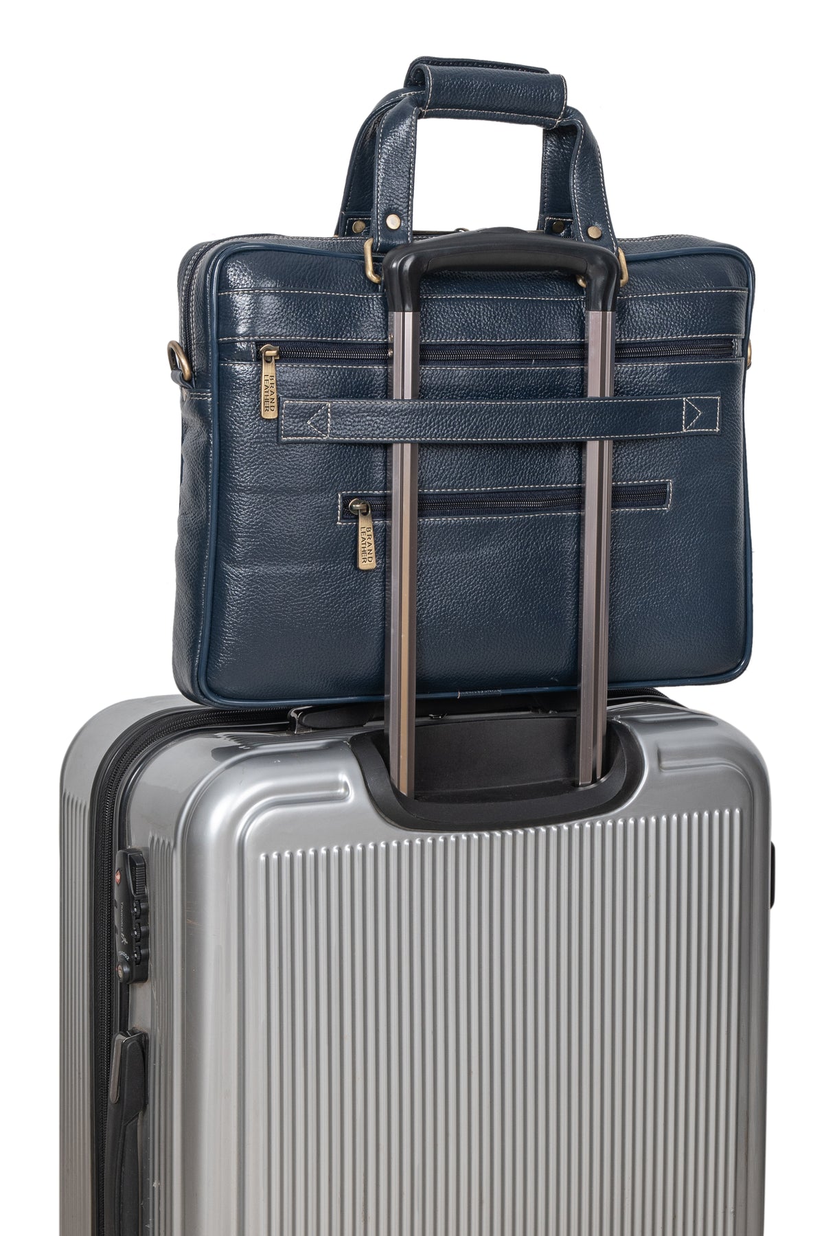 BRAND LEATHER Laptop Bag for Men - Genuine Leather Messenger Bag for Office - Fits up to 16 Inch Laptop -Brown Shoulder Bag with Multiple Compartments - Executive Leather Bag for Work and Travel