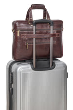 BRAND LEATHER Laptop Bag for Men - Genuine Leather Messenger Bag for Office - Fits up to 16 Inch Laptop -Brown Shoulder Bag with Multiple Compartments - Executive Leather Bag for Work and Travel