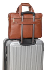 BRAND LEATHER Genuine Leather Laptop Bag for Men - Office Bag, Brown - Fits Up to 14/15.6/16 Inch Laptop/MacBook - Laptop Messenger Bag/Side Shoulder Bag with Adjustable Strap - 1 Year Warranty