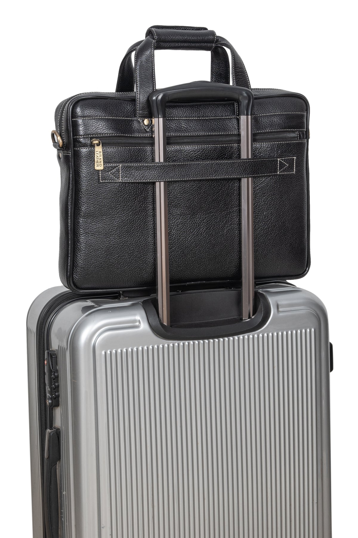 BRAND LEATHER Genuine Leather Laptop Bag for Men - Office Bag, Brown - Fits Up to 14/15.6/16 Inch Laptop/MacBook - Laptop Messenger Bag/Side Shoulder Bag with Adjustable Strap - 1 Year Warranty