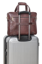 BRAND LEATHER Laptop Bag for Men - Genuine Leather Messenger Bag for Office - Fits up to 16 Inch Laptop -Brown Shoulder Bag with Multiple Compartments - Executive Leather Bag for Work and Travel