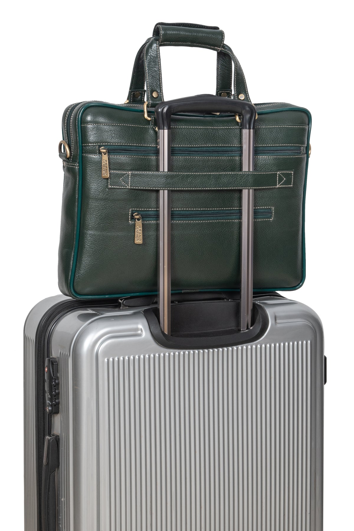 BRAND LEATHER Laptop Bag for Men - Genuine Leather Messenger Bag for Office - Fits up to 16 Inch Laptop -Brown Shoulder Bag with Multiple Compartments - Executive Leather Bag for Work and Travel