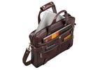 BRAND LEATHER Laptop Bag for Men - Genuine Leather Messenger Bag for Office - Fits up to 16 Inch Laptop -Brown Shoulder Bag with Multiple Compartments - Executive Leather Bag for Work and Travel