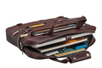 BRAND LEATHER Laptop Bag for Men - Genuine Leather Messenger Bag for Office - Fits up to 16 Inch Laptop -Brown Shoulder Bag with Multiple Compartments - Executive Leather Bag for Work and Travel