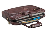 BRAND LEATHER Laptop Bag for Men - Genuine Leather Messenger Bag for Office - Fits up to 16 Inch Laptop -Brown Shoulder Bag with Multiple Compartments - Executive Leather Bag for Work and Travel