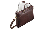 BRAND LEATHER Laptop Bag for Men - Genuine Leather Messenger Bag for Office - Fits up to 16 Inch Laptop -Brown Shoulder Bag with Multiple Compartments - Executive Leather Bag for Work and Travel