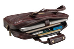 BRAND LEATHER Laptop Bag for Men - Genuine Leather Messenger Bag for Office - Fits up to 16 Inch Laptop -Brown Shoulder Bag with Multiple Compartments - Executive Leather Bag for Work and Travel