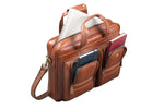 BRAND LEATHER Genuine Leather Laptop Bag for Men - Office Bag, Brown - Fits Up to 14/15.6/16 Inch Laptop/MacBook - Laptop Messenger Bag/Side Shoulder Bag with Adjustable Strap - 1 Year Warranty
