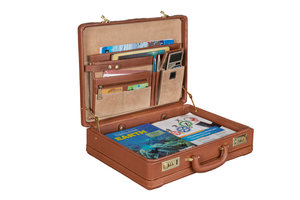 BRAND LEATHER Genuine Leather 20 L, 25 L, 30 L Briefcase For Men Use For Office|Business|Travel