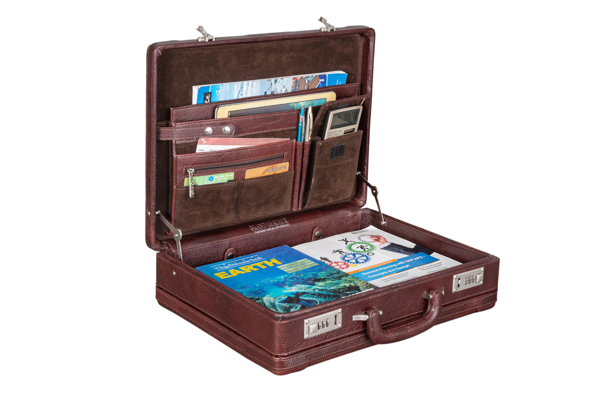 BRAND LEATHER Genuine Leather 20 L, 25 L, 30 L Briefcase For Men Use For Office|Business|Travel