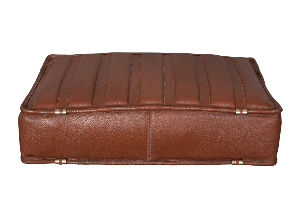 Genuine Leather Laptop Bag for Men - Office Bag, Brown - Fits Up to 14/15.6/16 Inch Laptop/MacBook - Laptop Messenger Bag/Side Shoulder Bag with Adjustable Strap - 1 Year Warranty