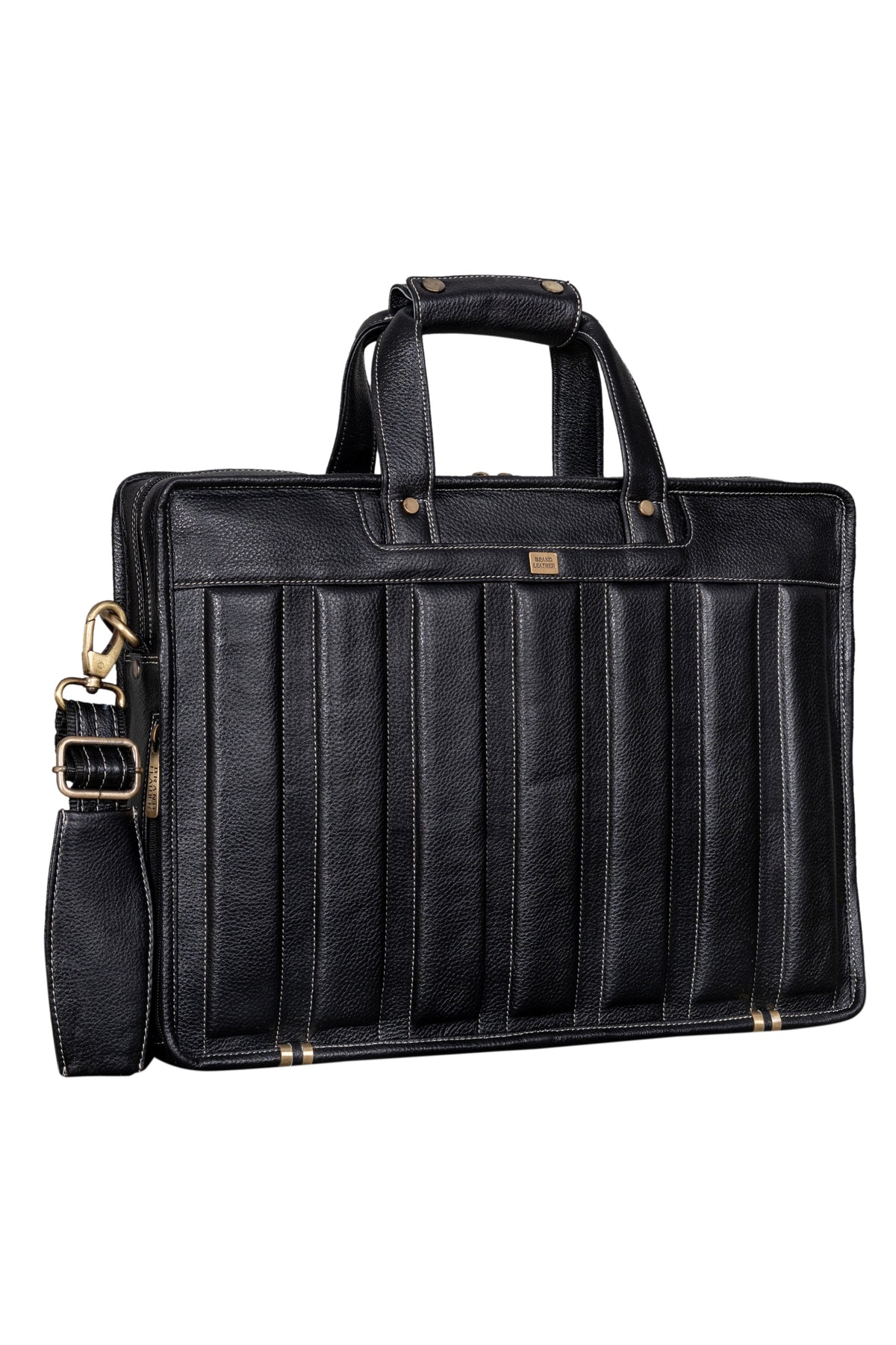 Genuine Leather Laptop Bag for Men - Office Bag, Brown - Fits Up to 14/15.6/16 Inch Laptop/MacBook - Laptop Messenger Bag/Side Shoulder Bag with Adjustable Strap - 1 Year Warranty