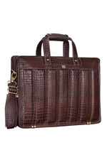 Genuine Leather Laptop Bag for Men - Office Bag, Brown - Fits Up to 14/15.6/16 Inch Laptop/MacBook - Laptop Messenger Bag/Side Shoulder Bag with Adjustable Strap - 1 Year Warranty