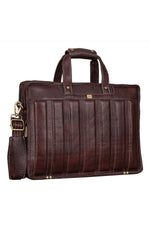 Genuine Leather Laptop Bag for Men - Office Bag, Brown - Fits Up to 14/15.6/16 Inch Laptop/MacBook - Laptop Messenger Bag/Side Shoulder Bag with Adjustable Strap - 1 Year Warranty