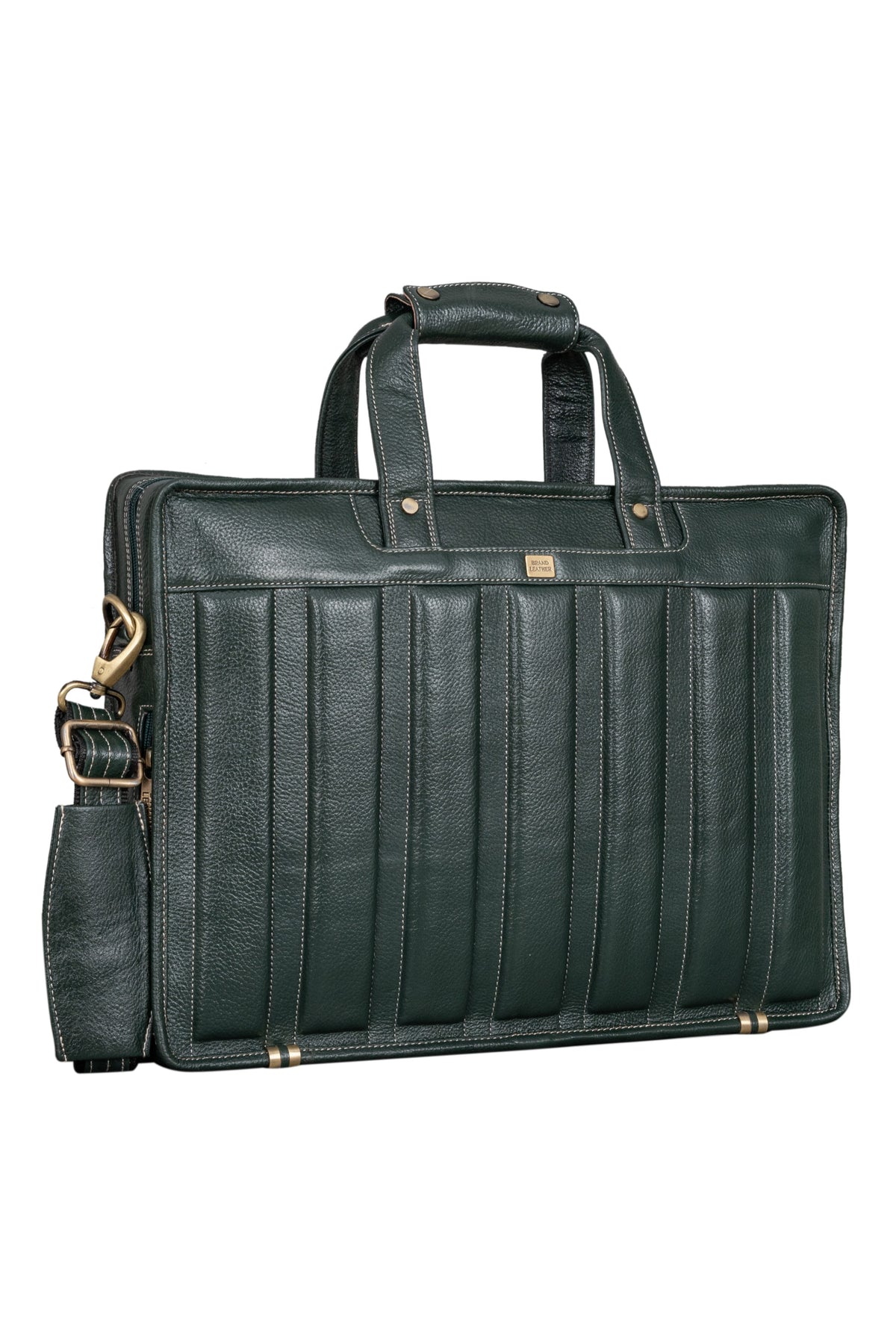 Genuine Leather Laptop Bag for Men - Office Bag, Brown - Fits Up to 14/15.6/16 Inch Laptop/MacBook - Laptop Messenger Bag/Side Shoulder Bag with Adjustable Strap - 1 Year Warranty