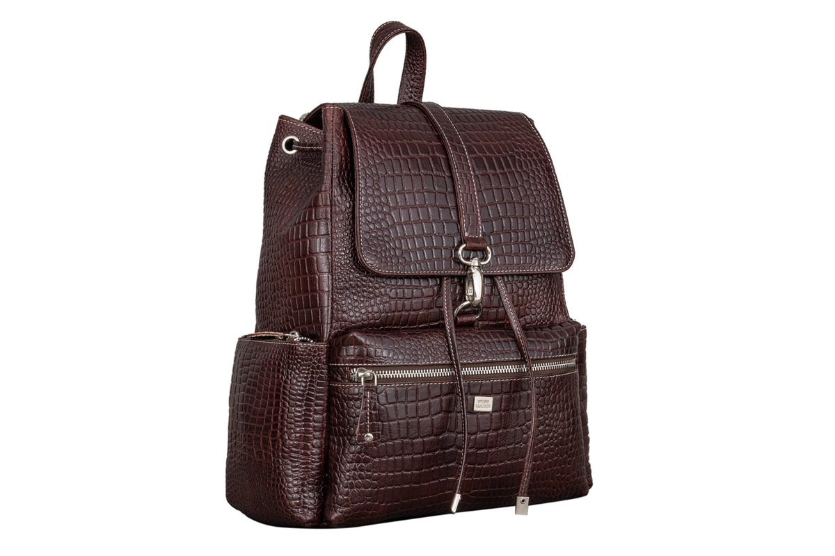 BRAND LEATHER Genuine Leather Stylish Women's Backpack Use for College|School|Office|Travel