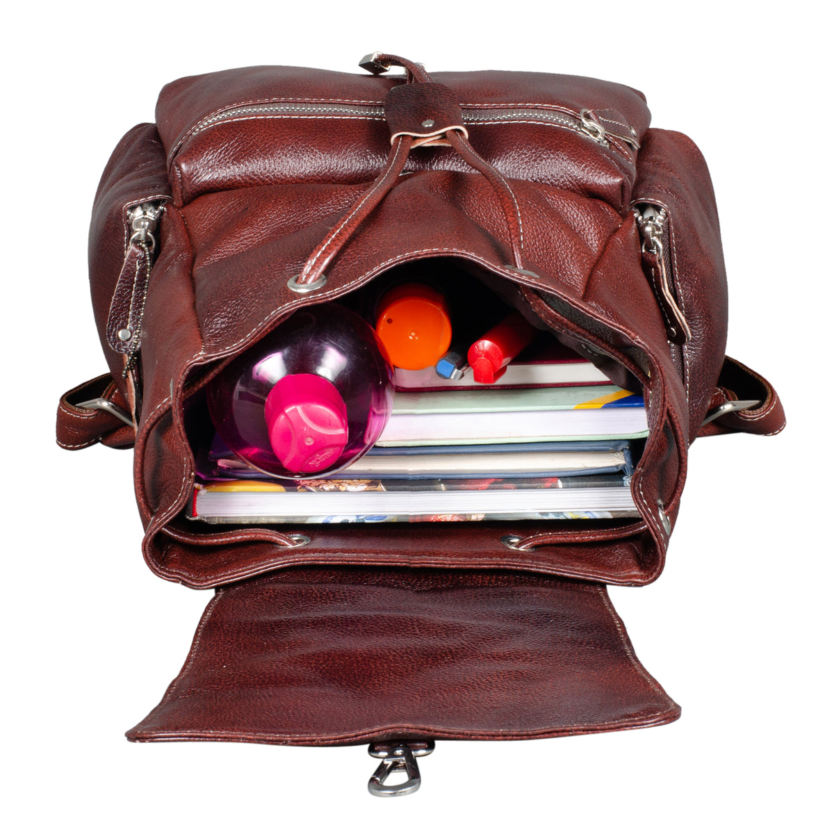 BRAND LEATHER Genuine Leather Stylish Women's Backpack Use for College|School|Office|Travel