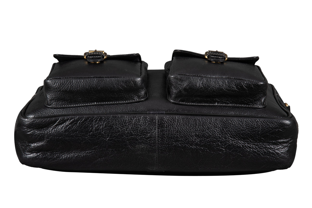 BRAND LEATHER Laptop Bag for Men - Genuine Leather Messenger Bag for Office - Fits up to 16 Inch Laptop -Brown Shoulder Bag with Multiple Compartments - Executive Leather Bag for Work and Travel