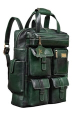 BRAND LEATHER Full Grain Buffalo - Hide Leather Backpack Large Capacity 15/15.6/16/17 Inch Laptop Bag Multi Pockets Travel Daypack