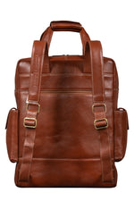 BRAND LEATHER Full Grain Buffalo - Hide Leather Backpack Large Capacity 15/15.6/16/17 Inch Laptop Bag Multi Pockets Travel Daypack