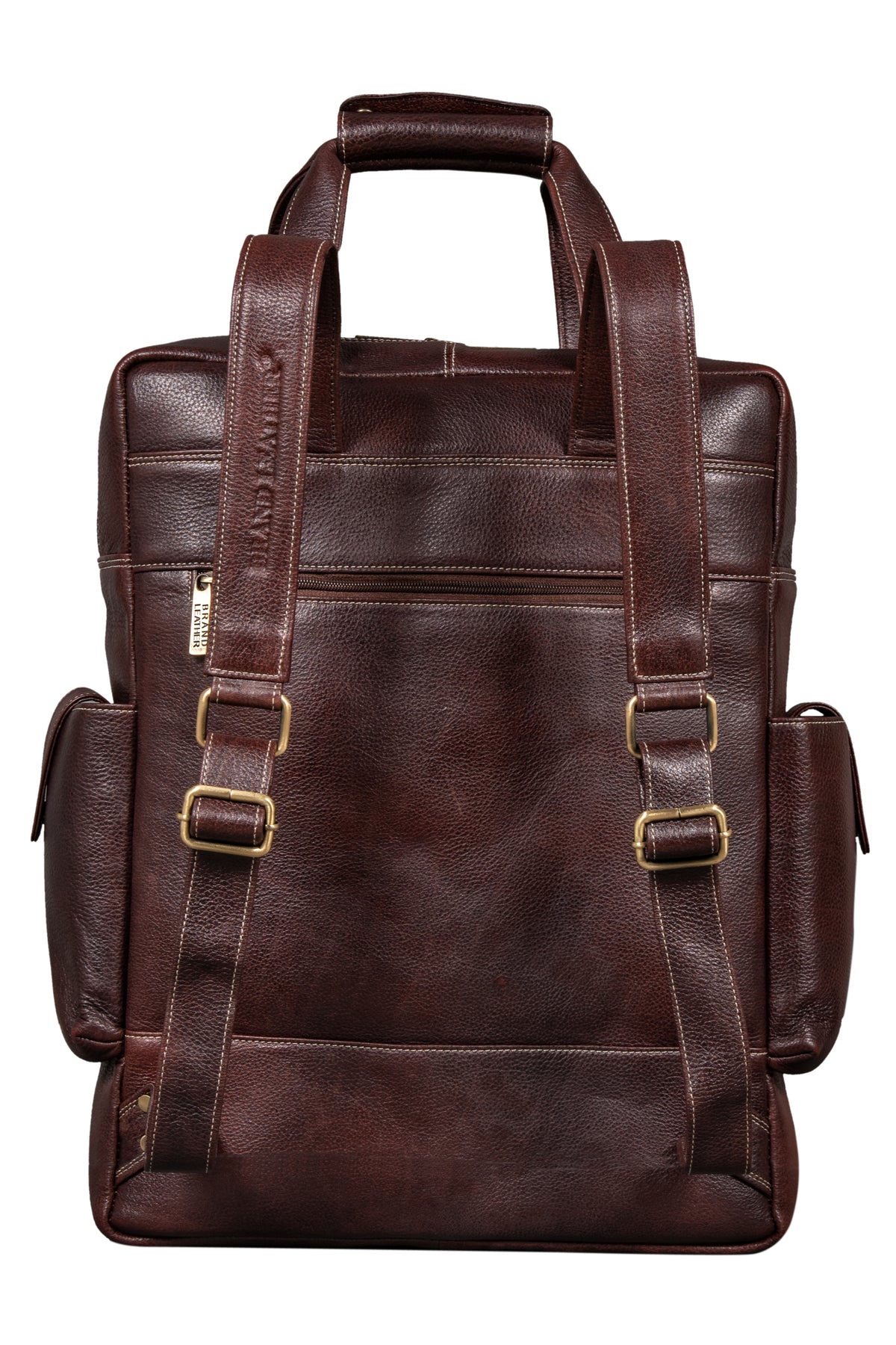 BRAND LEATHER Full Grain Buffalo - Hide Leather Backpack Large Capacity 15/15.6/16/17 Inch Laptop Bag Multi Pockets Travel Daypack