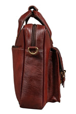 BRAND LEATHER Laptop Bag for Men - Genuine Leather Messenger Bag for Office - Fits up to 16 Inch Laptop -Brown Shoulder Bag with Multiple Compartments - Executive Leather Bag for Work and Travel