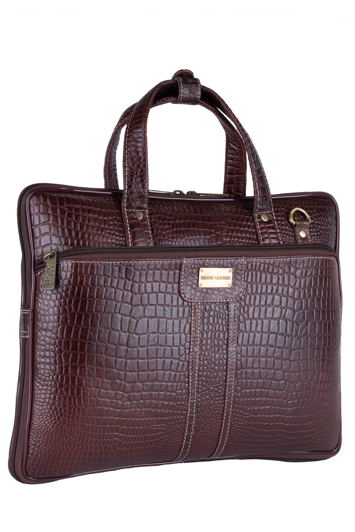 BRAND LEATHER Genuine Leather Laptop Bag for Men/Office Bag for Men |Fits 14|15.6|16 Inch Laptop Bag/MacBook |Leather Bag for Men with Shoulder Straps|Crossbody Laptop Messenger Bag for Men