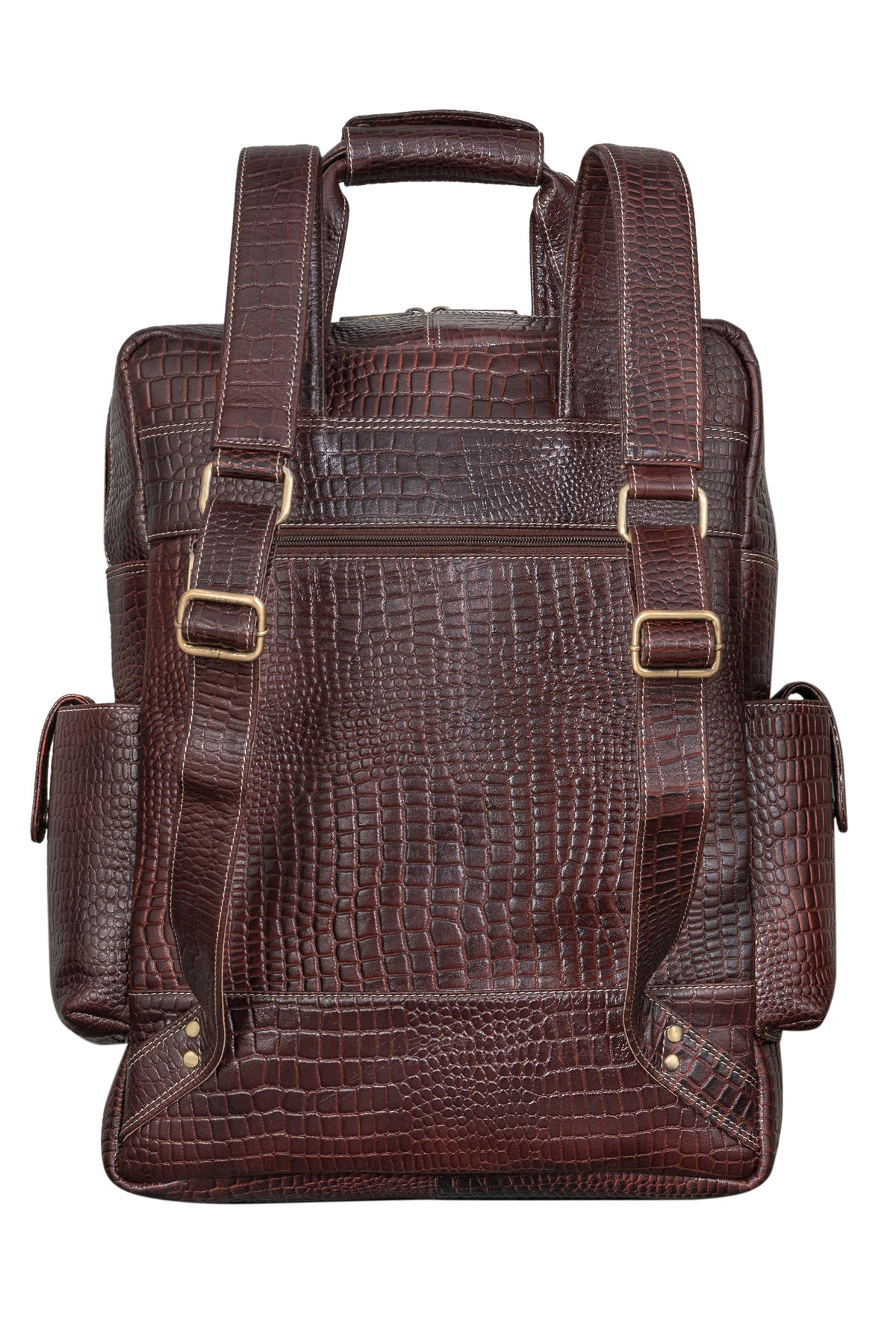 BRAND LEATHER Full Grain Buffalo - Hide Leather Backpack Large Capacity 15/15.6/16/17 Inch Laptop Bag Multi Pockets Travel Daypack