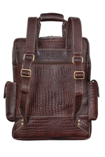 BRAND LEATHER Full Grain Buffalo - Hide Leather Backpack Large Capacity 15/15.6/16/17 Inch Laptop Bag Multi Pockets Travel Daypack