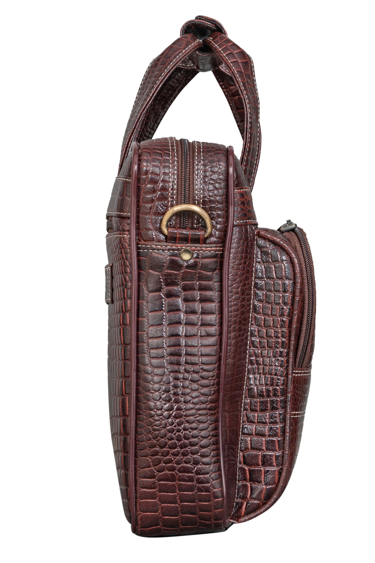 BRAND LEATHER Genuine Leather Laptop Bag for Men - Office Bag, Brown - Fits Up to 14/15.6/16 Inch Laptop/MacBook - Laptop Messenger Bag/Side Shoulder Bag with Adjustable Strap - 1 Year Warranty