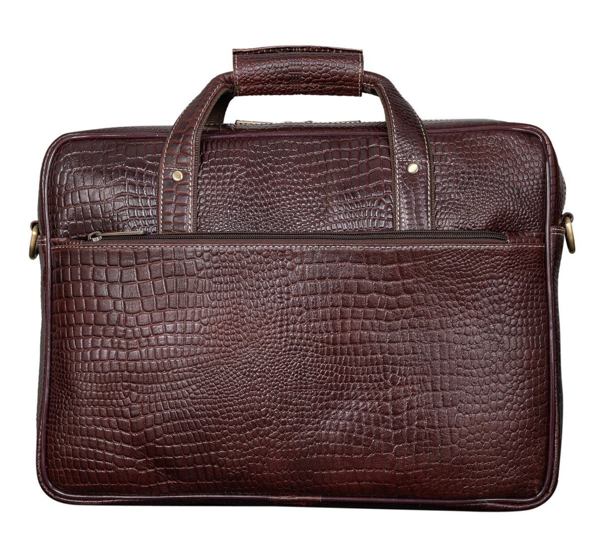 BRAND LEATHER Laptop Bag for Men - Genuine Leather Messenger Bag for Office - Fits up to 16 Inch Laptop -Brown Shoulder Bag with Multiple Compartments - Executive Leather Bag for Work and Travel