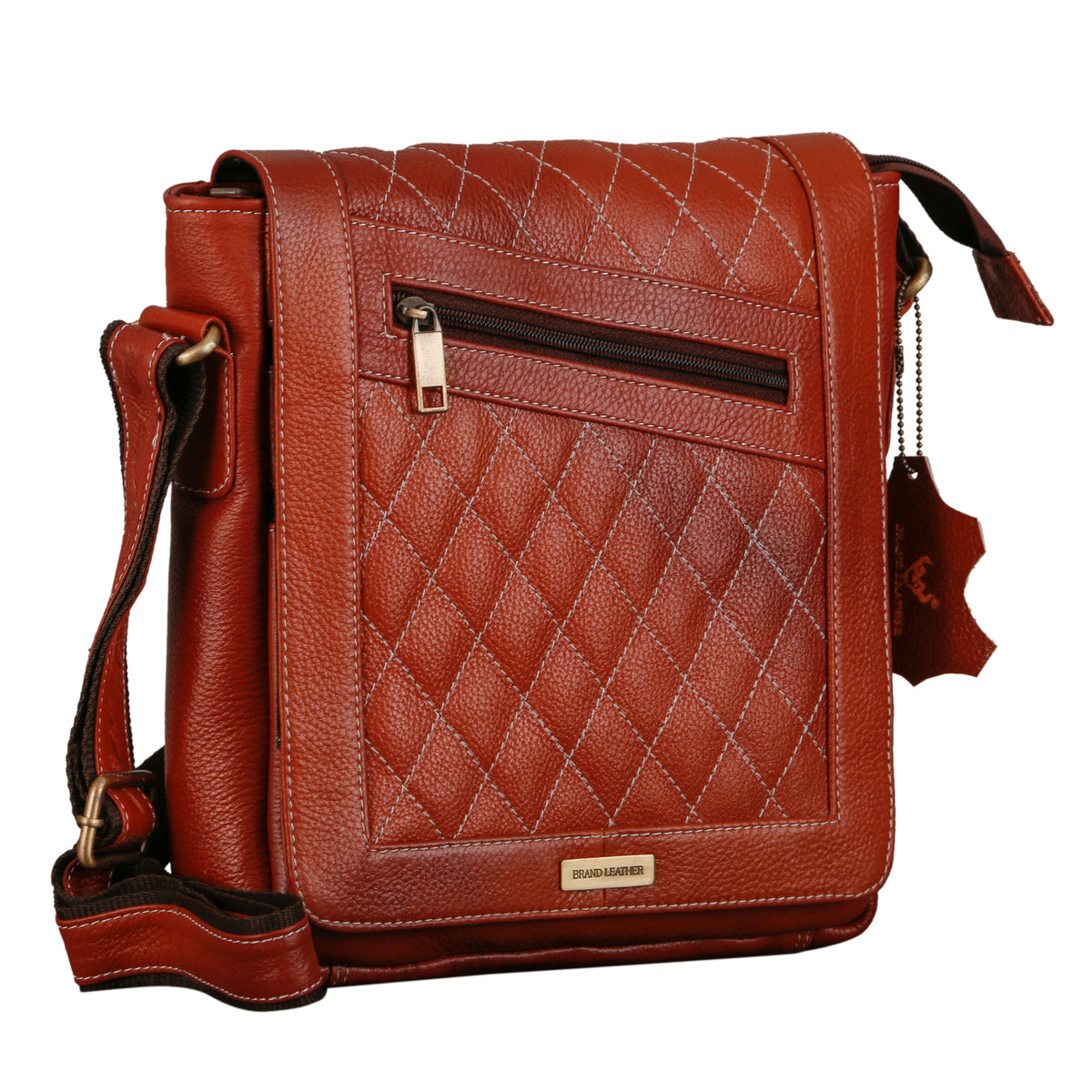 BRAND LEATHER Genuine Leather Cross Body Sling Bag For Unisex