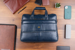 BRAND LEATHER Laptop Bag for Men - Genuine Leather Office Bag with Multiple Compartments Fits 14/15.6/16 Inch Laptop Bag - Messenger and Shoulder Bag for Travel - Water Resistant