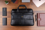 BRAND LEATHER Laptop Bag for Men - Genuine Leather Office Bag with Multiple Compartments Fits 14/15.6/16 Inch Laptop Bag - Messenger and Shoulder Bag for Travel - Water Resistant