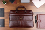 BRAND LEATHER Laptop Bag for Men - Genuine Leather Office Bag with Multiple Compartments Fits 14/15.6/16 Inch Laptop Bag - Messenger and Shoulder Bag for Travel - Water Resistant