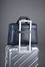 Men's Solid Full Grain Cowhide Leather Large 16 Inch Laptop Briefcase Messenger Bag