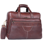 Men's Solid Full Grain Cowhide Leather Large 16 Inch Laptop Briefcase Messenger Bag