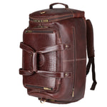 BRAND LEATHER Genuine Leather High Capacity Travel Backpack Cum Duffel Bag