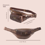BRAND LEATHER Genuine Leather Stylish Waist Bag Elegant Style Travel Pouch Passport Holder with Adjustable