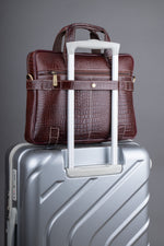 Laptop Bag for Men - Genuine Leather Messenger Bag for Office - Fits up to 15 Inch Laptop -Brown Shoulder Bag with Multiple Compartments - Executive Leather Bag for Work and Travel