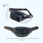 BRAND LEATHER Genuine Leather Stylish Waist Bag Elegant Style Travel Pouch Passport Holder with Adjustable
