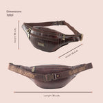 BRAND LEATHER Genuine Leather Stylish Waist Bag Elegant Style Travel Pouch Passport Holder with Adjustable Strap Unisex