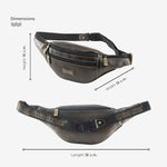 BRAND LEATHER Genuine Leather Stylish Waist Bag Elegant Style Travel Pouch Passport Holder with Adjustable Strap Unisex