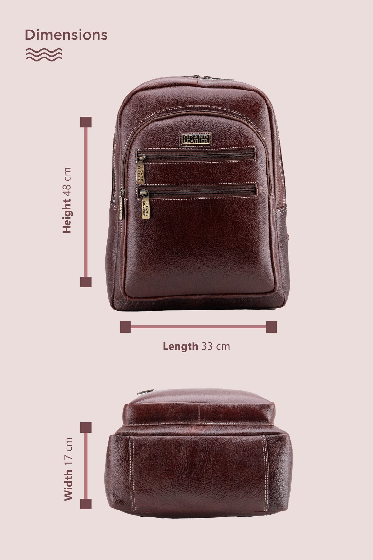BRAND LEATHER Genuine Leather 14, 15.6 Inch Laptop Backpack For Use Office|Travel|Scahool|College Unisex